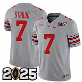 Men's Ohio State Buckeyes #7 C.J. Stroud Grey 2025 CFP Final Patch F.U.S.E. Vapor Limited Stitched Football Jersey,baseball caps,new era cap wholesale,wholesale hats